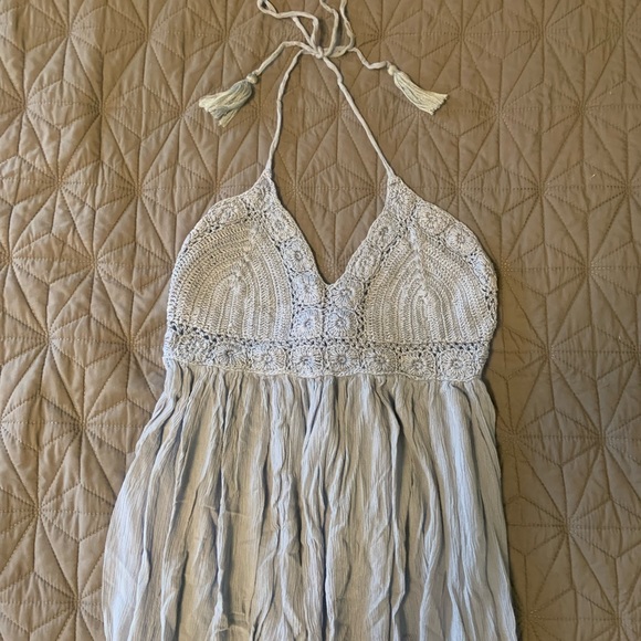 Sand and Spirit blue flowy dress with crochet top - Picture 5 of 5